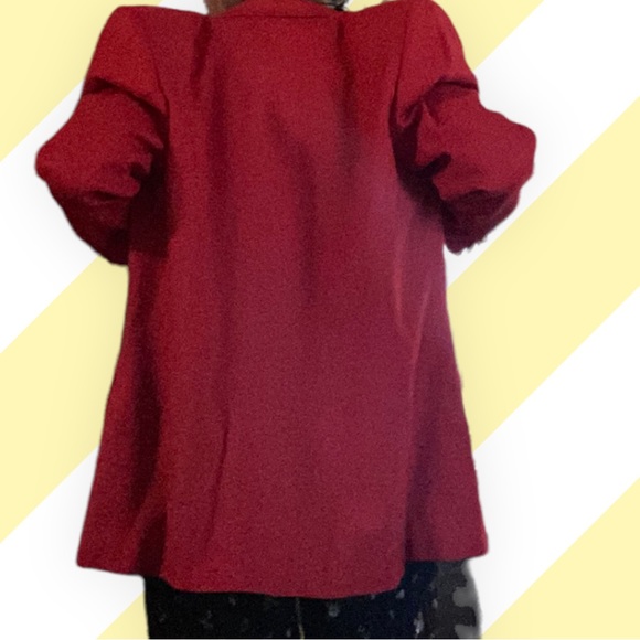 TALBOTS VINT90s CHERRY RED LINED DOUBLE BUTTON BLAZER - cherry red size 12womens - Picture 5 of 15